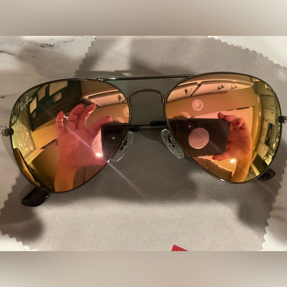 Limited Ray Ban Aviator 58mm Pink W
Metal Frames RB 3025 58014 -135 never warn - Picture 1 of 16